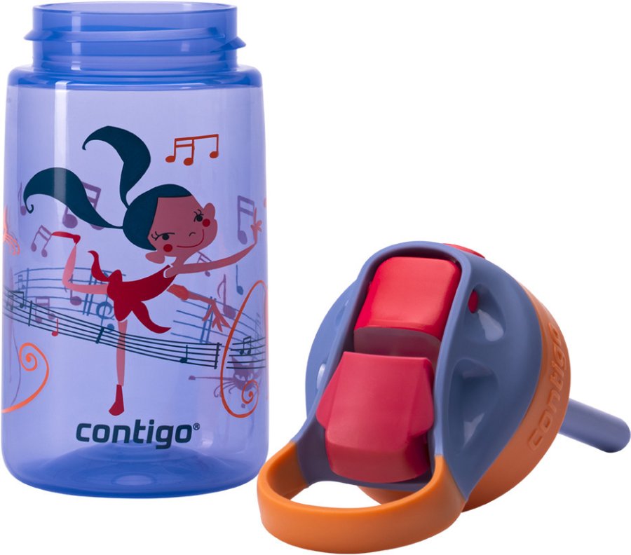 Contigo Kids Gizmo Trinkflasche mit Strohhalm 420 ml, Blau/Orange Ballet Tnzerin