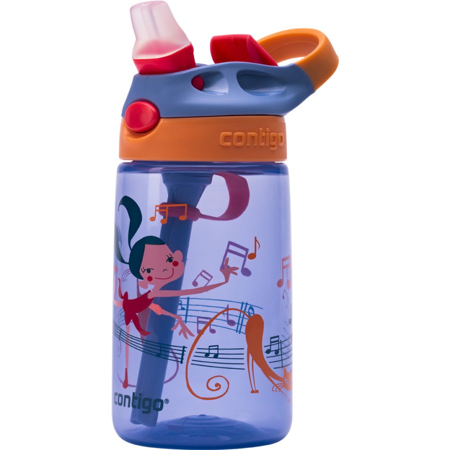 Contigo Kids Gizmo Trinkflasche mit Strohhalm 420 ml, Blau/Orange Ballet Tnzerin