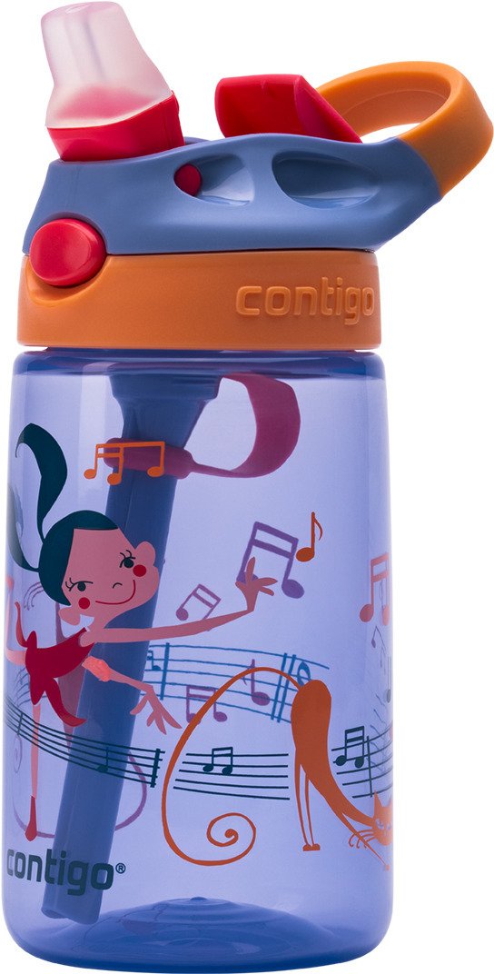 Contigo Kids Gizmo Trinkflasche mit Strohhalm 420 ml, Blau/Orange Ballet Tnzerin