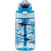 Contigo Kids Easy Clean Trinkflasche mit Strohhalm 420 ml, Blaue Haie