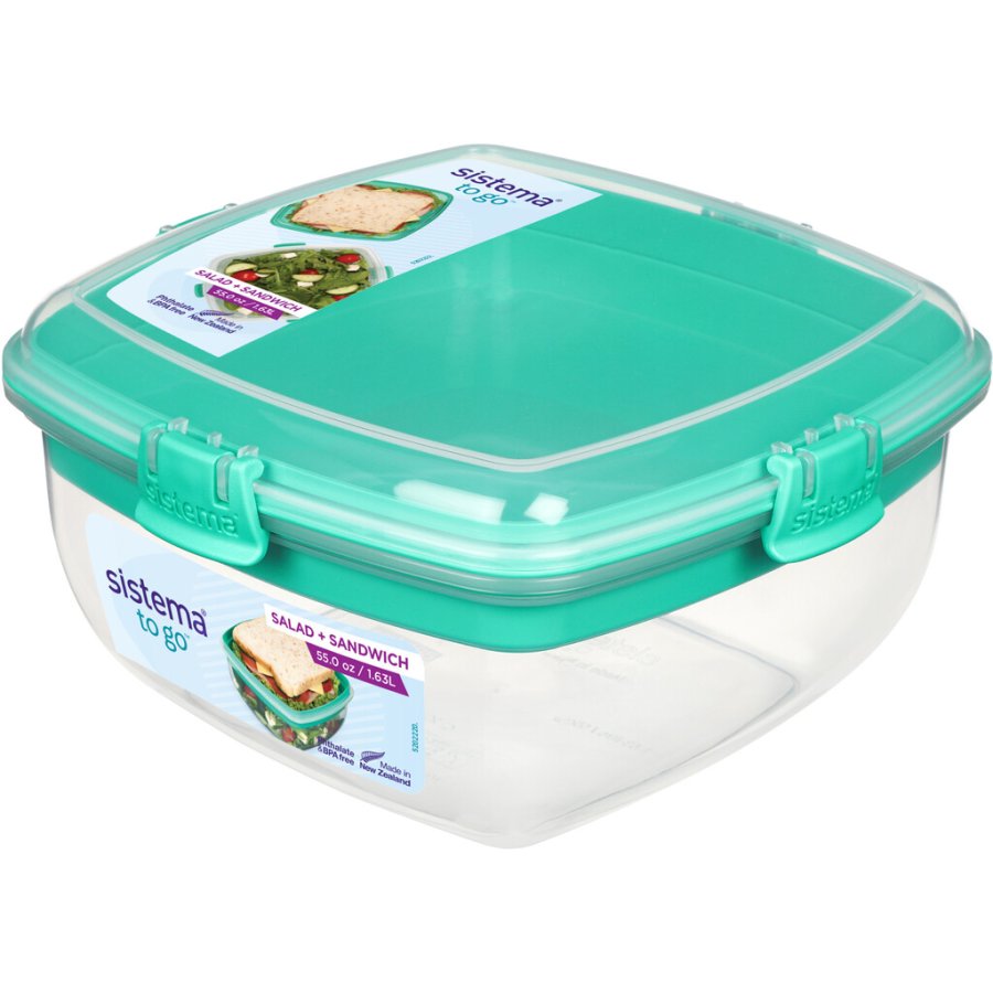 Sistema To Go Salat- og Sandwich Madkasse 1,63 L, Minty Teal