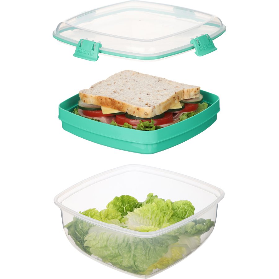 Sistema To Go Salat- og Sandwich Madkasse 1,63 L, Minty Teal