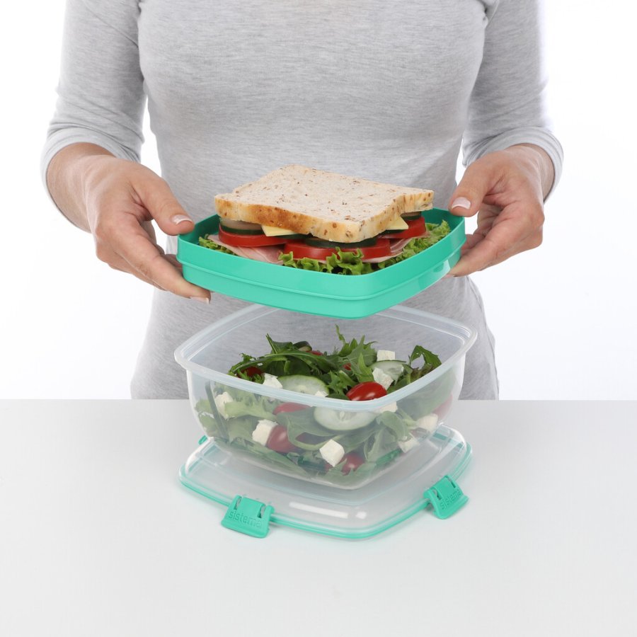 Sistema To Go Salat- og Sandwich Madkasse 1,63 L, Minty Teal