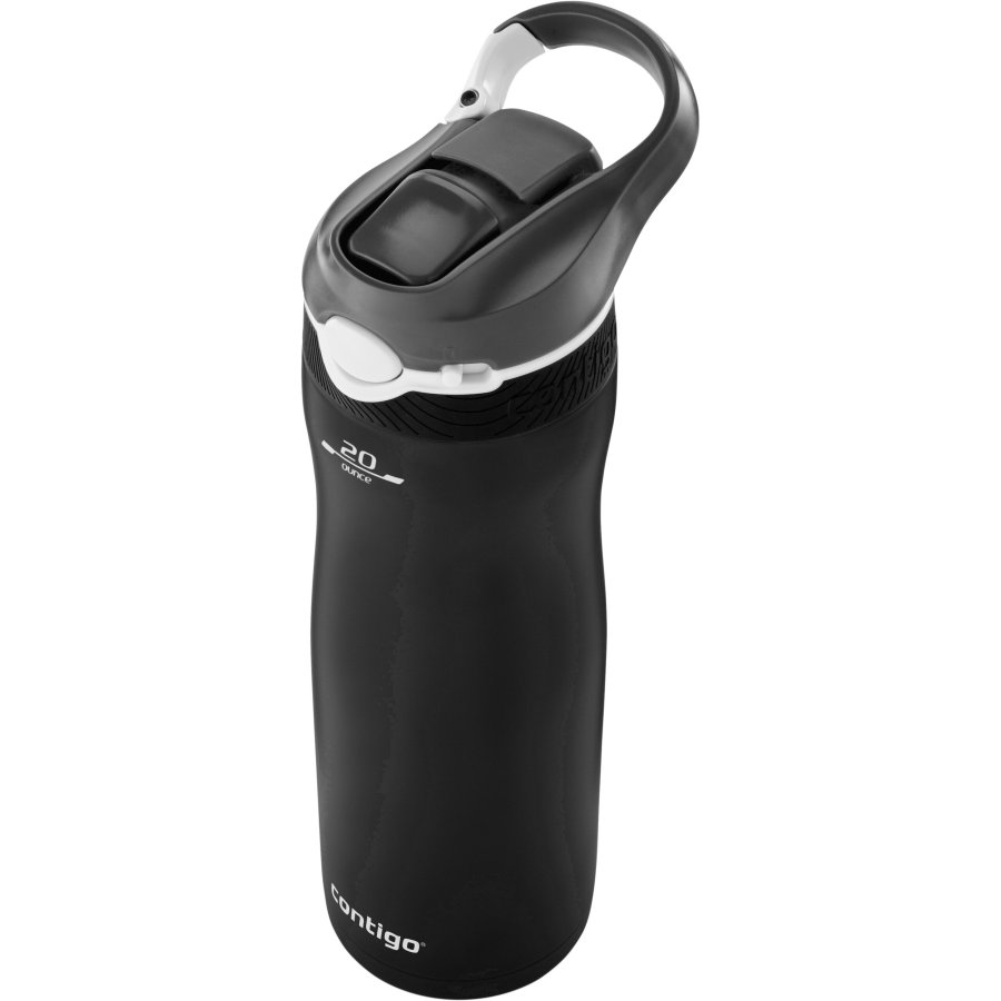 Contigo Ashland Chill Trinkflasche mit Strohhalm 590 ml, Mattschwarz