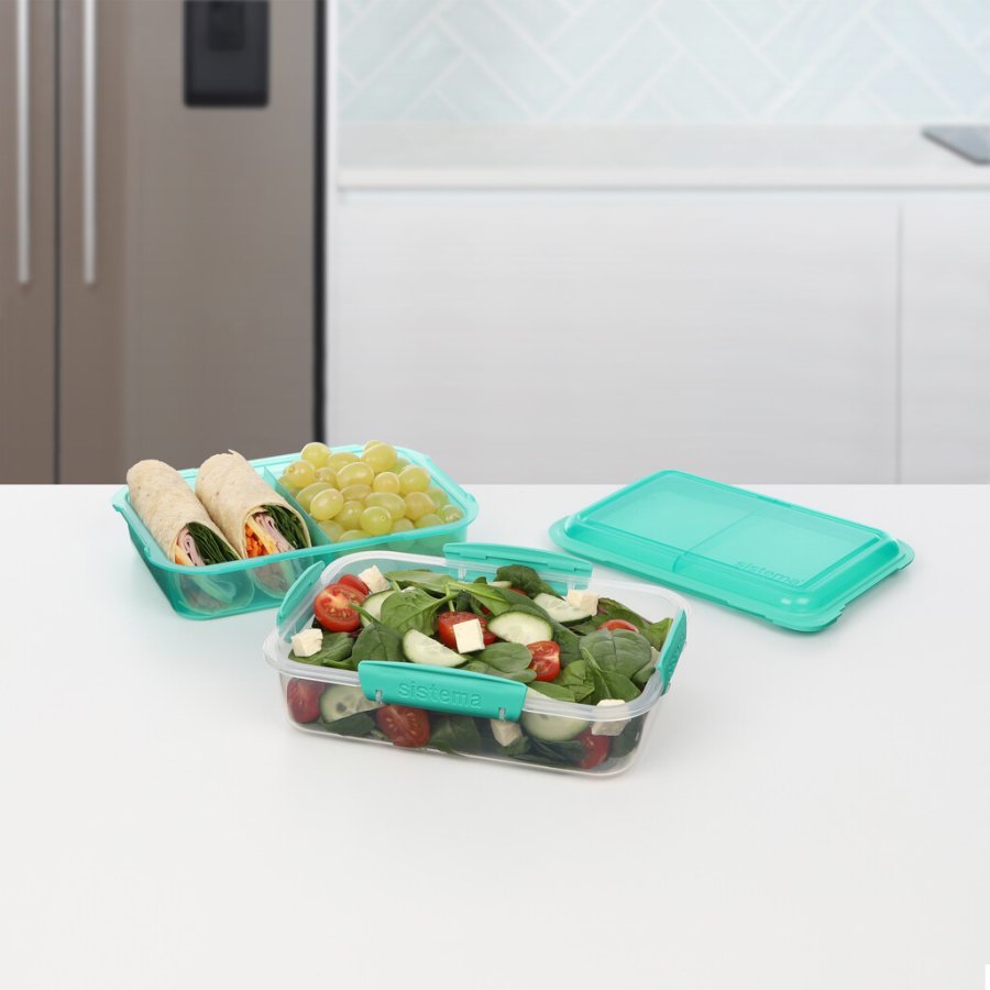 Sistema To Go Aufgeteilter Flip-Lunchbox 1,8 L, Minty Teal