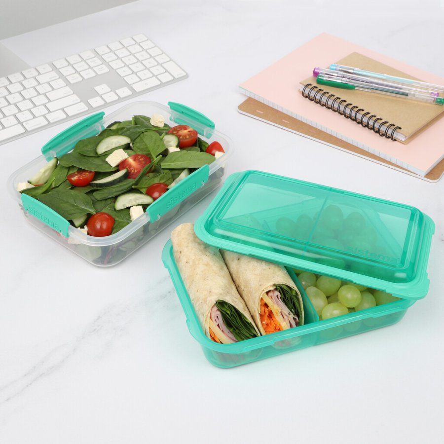 Sistema To Go Aufgeteilter Flip-Lunchbox 1,8 L, Minty Teal