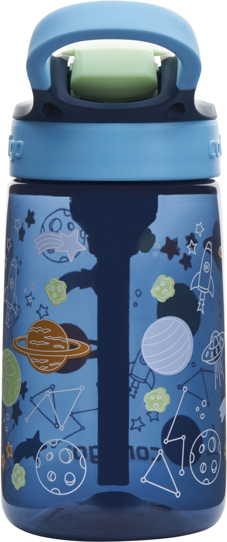 Contigo Kids Easy Clean Trinkflasche mit Strohhalm 420 ml, Blueberry Cosmos