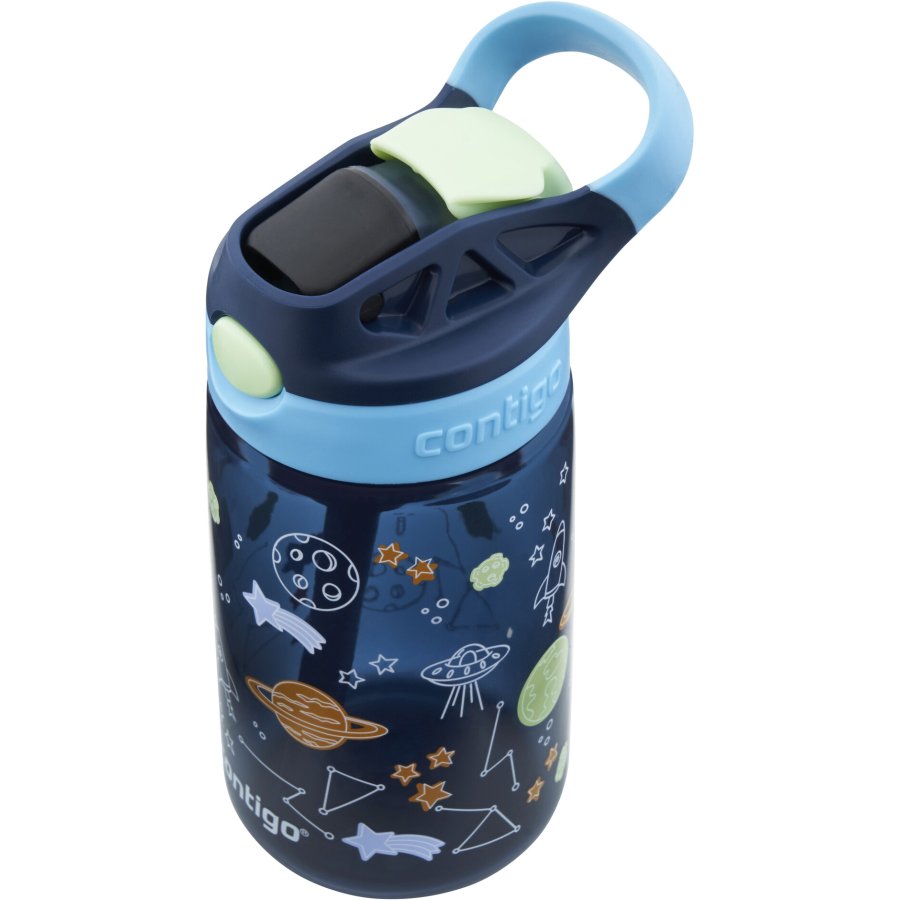 Contigo Kids Easy Clean Trinkflasche mit Strohhalm 420 ml, Blueberry Cosmos