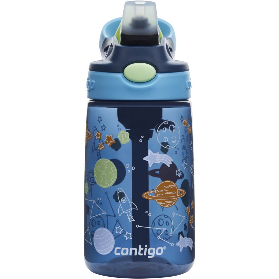 Contigo Kids Easy Clean Trinkflasche mit Strohhalm 420 ml, Blueberry Cosmos