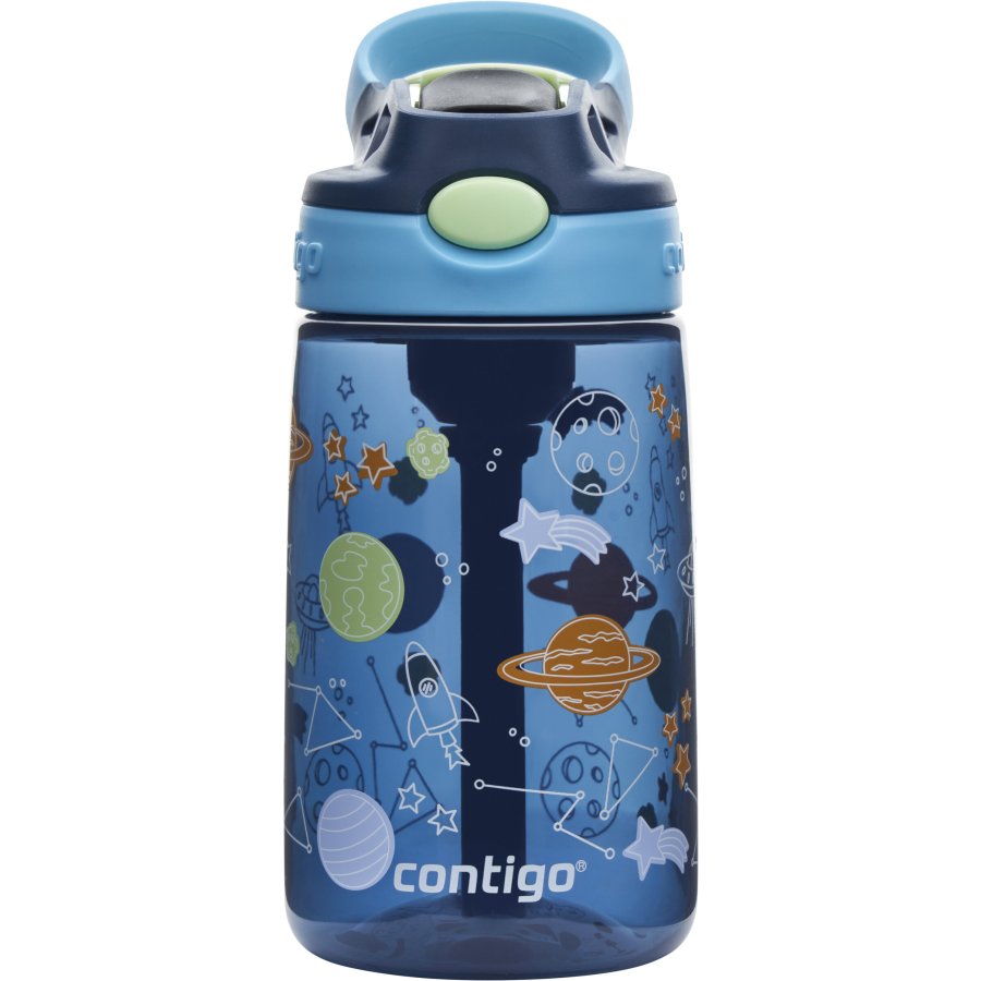 Contigo Kids Easy Clean Trinkflasche mit Strohhalm 420 ml, Blueberry Cosmos