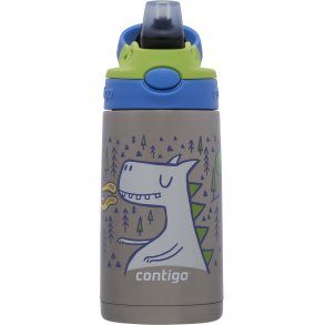 Contigo Kids Easy Clean Chill Drikkeflaske m. Sugerør 380 ml, Drager