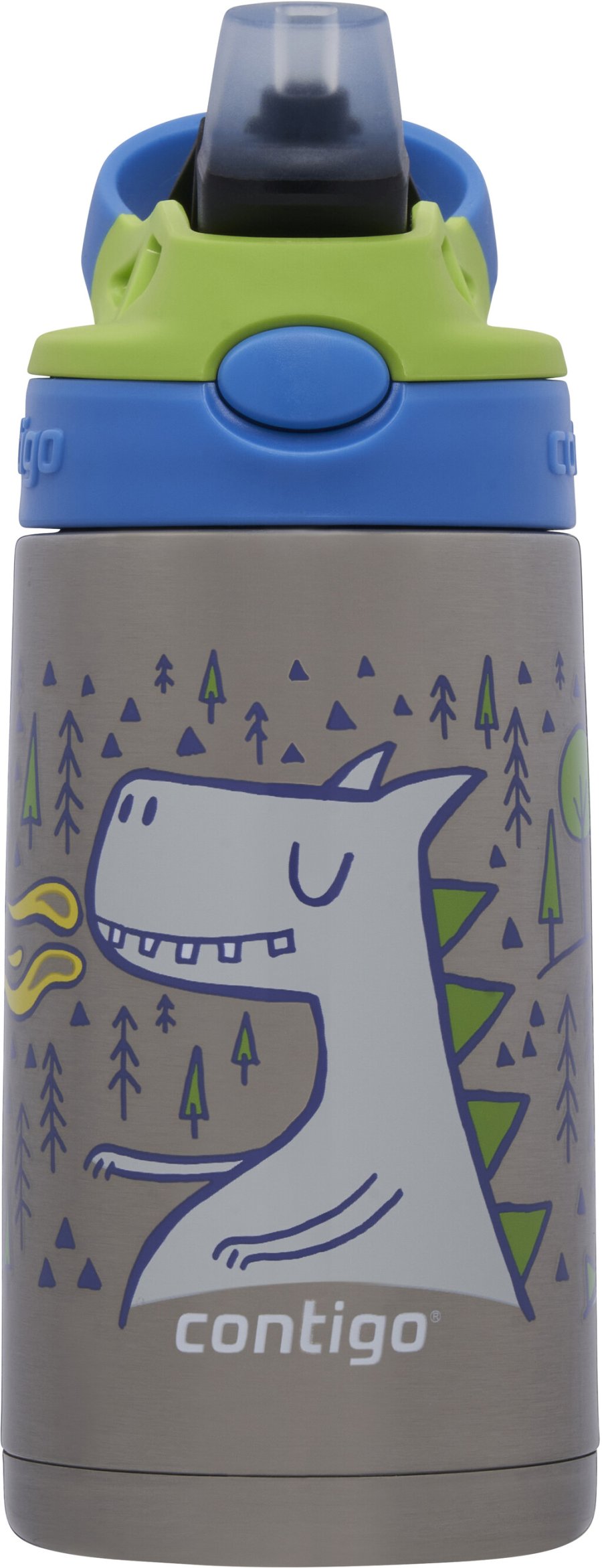 Contigo Kids Easy Clean Chill Trinkflasche mit Strohhalm 380 ml, Drachen