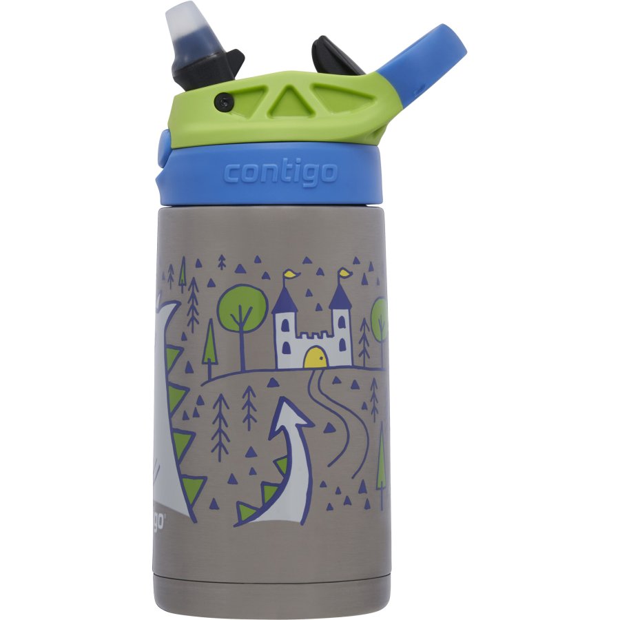 Contigo Kids Easy Clean Chill Trinkflasche mit Strohhalm 380 ml, Drachen