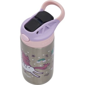 Contigo Kids Easy Clean Chill Drikkeflaske m. Sugerør 380 ml, Enhjørninger