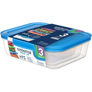 Sistema Nest It Meal Prep Opbevaringsbokse 3 stk, Multifarvet