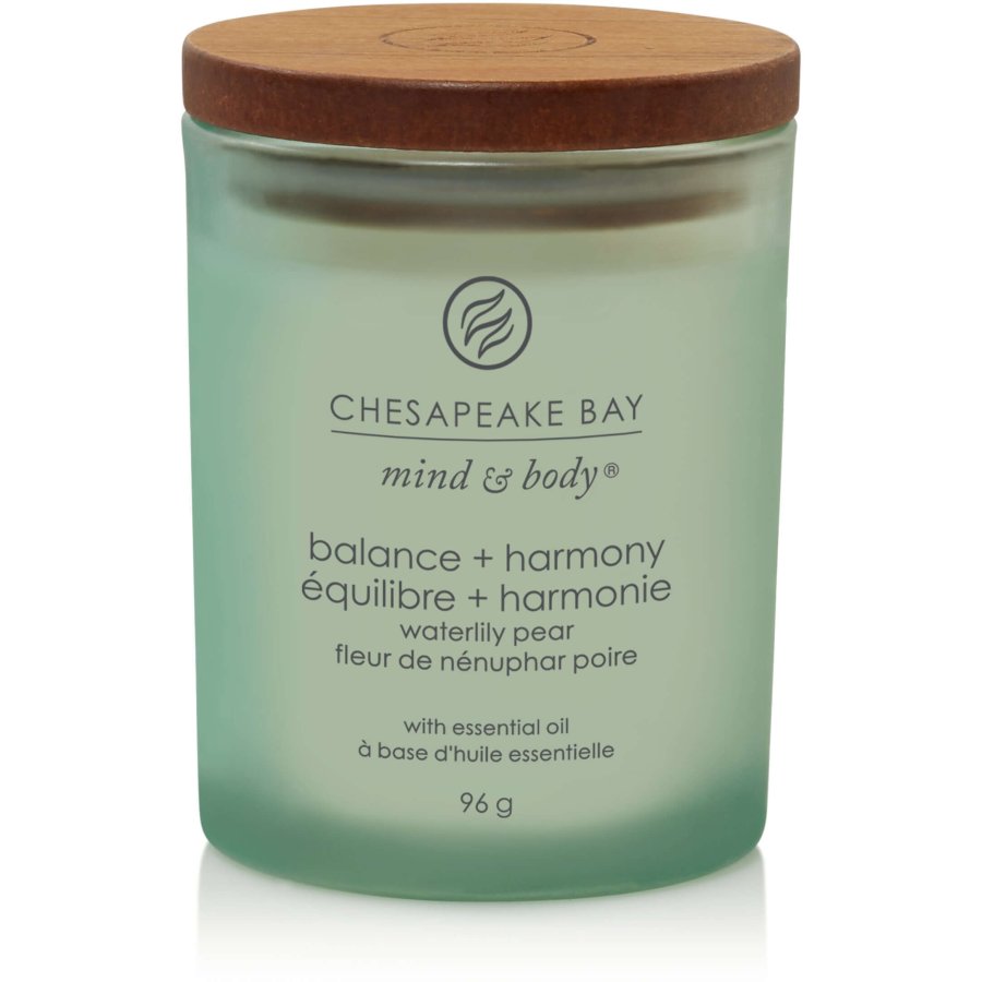 Chesapeake Bay Mind & Body Duftkerze mit Holzdeckel 8,3 cm, Waterlily Pear