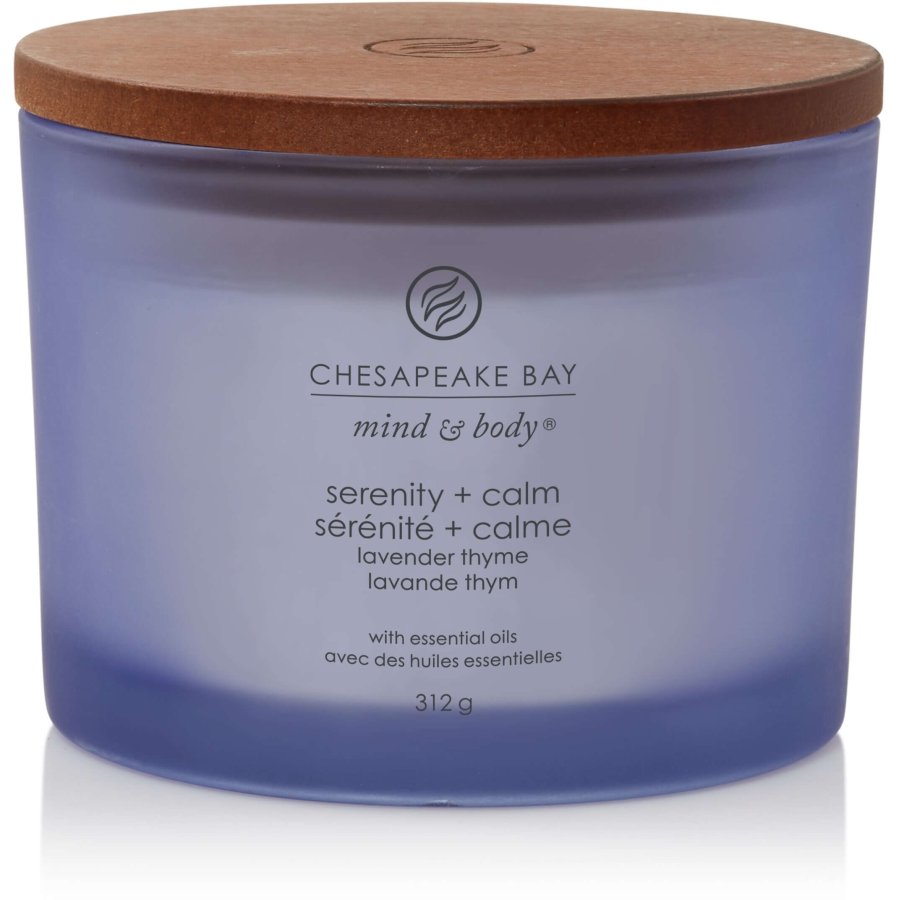 Chesapeake Bay Mind & Body Duftkerze mit Holzdeckel 9,1 cm, Lavender Thyme