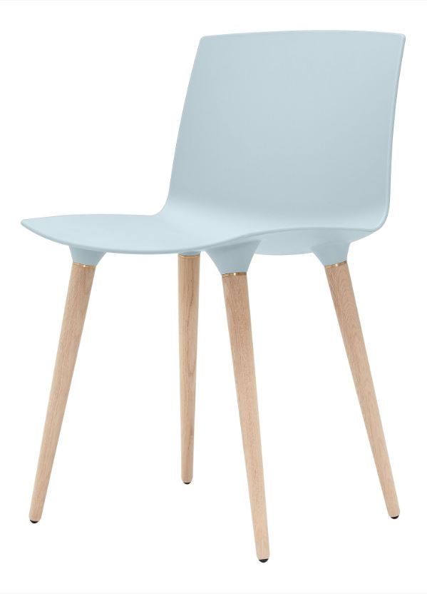 Andersen Furniture Stol TAC Mat lys bl plast sde, Eg sbe ben