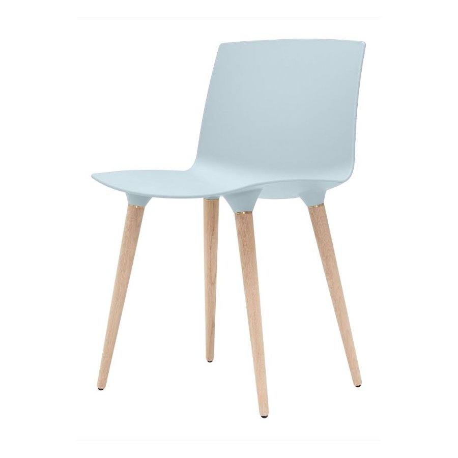 Andersen Furniture Stol TAC Mat lys bl plast sde, Eg sbe ben