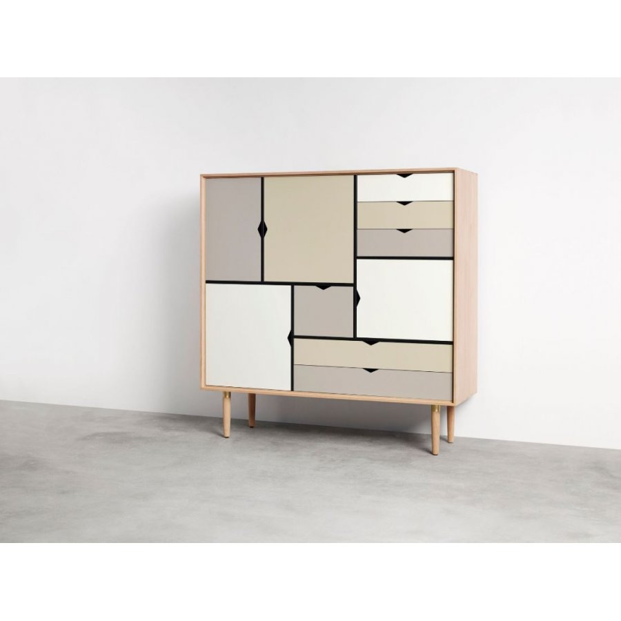 Andersen Furniture S3 skab Farvede fronter, Eg sbe krop