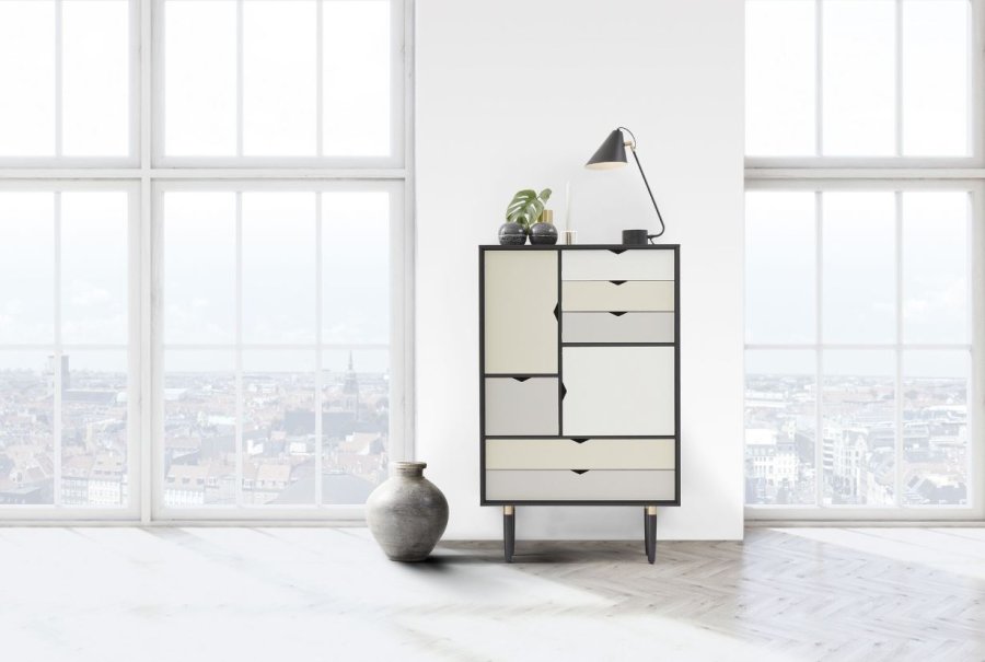 Andersen Furniture S5 skab Farvede fronter, Sort krop