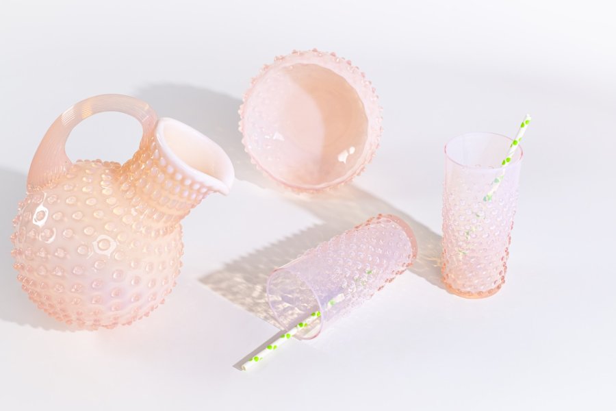Anna von Lipa Paris Hobnail Kanne 2 L, Soft Rosa