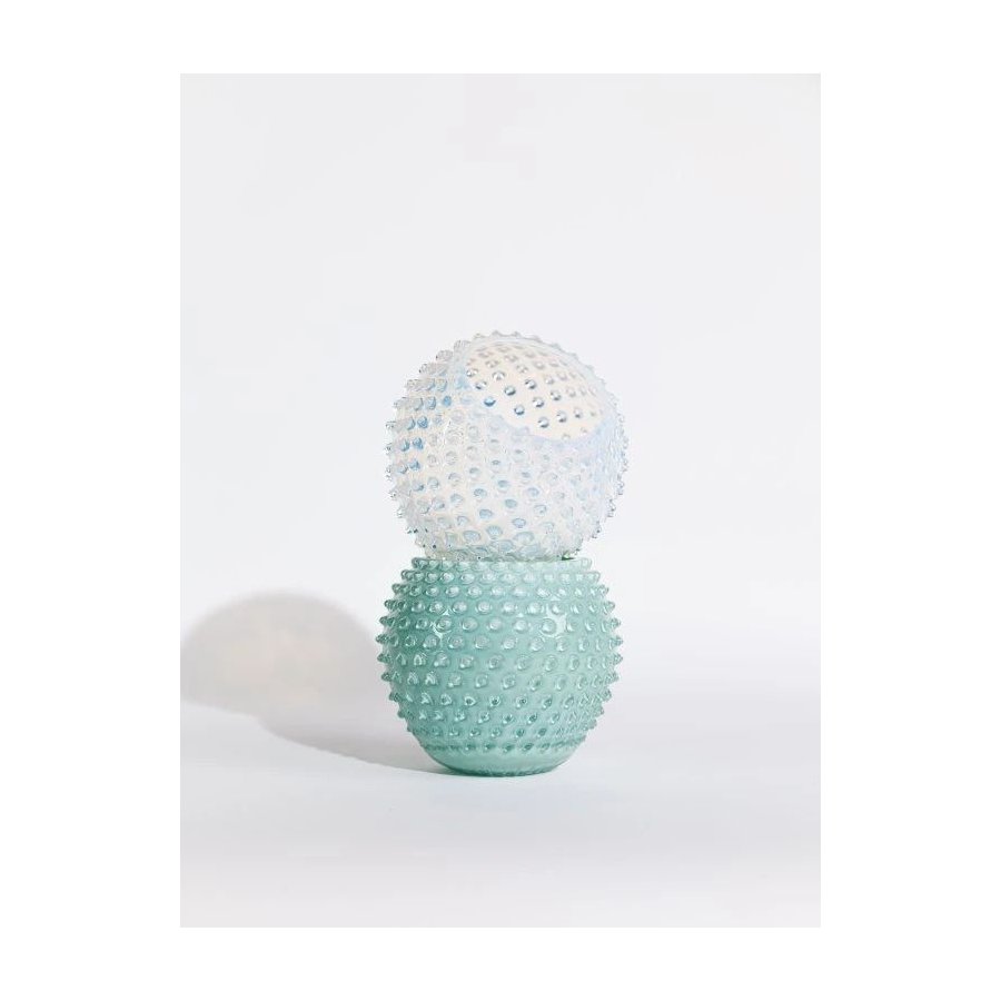 Anna von Lipa Opaline Hobnail Globe Vase H18 cm, Creamy White