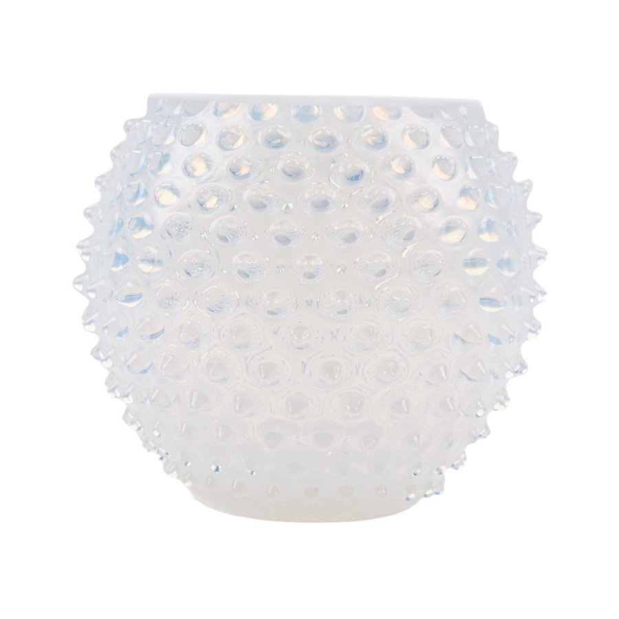 Anna von Lipa Opaline Hobnail Globe Vase H18 cm, Creamy White