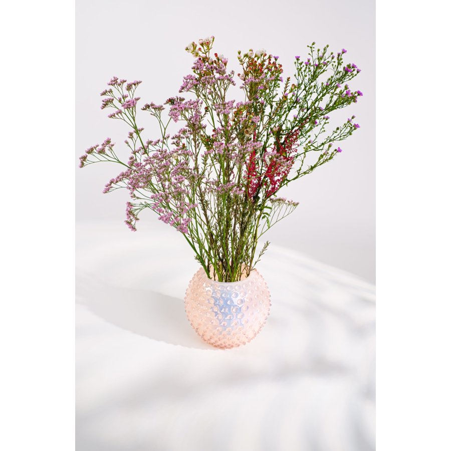Anna von Lipa Opaline Hobnail Globe Vase H18 cm, Soft Rosa