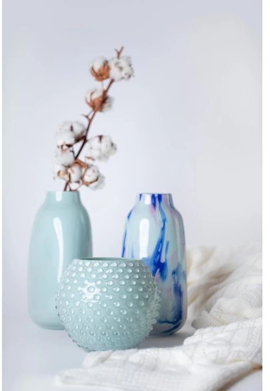 Anna von Lipa Meadows Vase H26 cm, Scandi Mint/Blue Rose