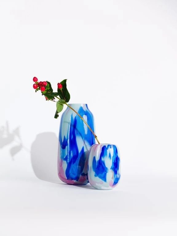 Anna von Lipa Meadows Vase H26 cm, Scandi Mint/Blue Rose