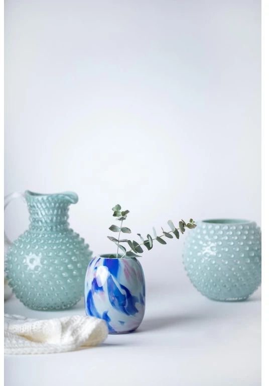 Anna von Lipa Meadows Vase H13,5 cm, Scandi Mint/Blue Rose
