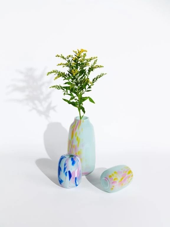 Anna von Lipa Meadows Vase H13,5 cm, Scandi Mint/Blue Rose