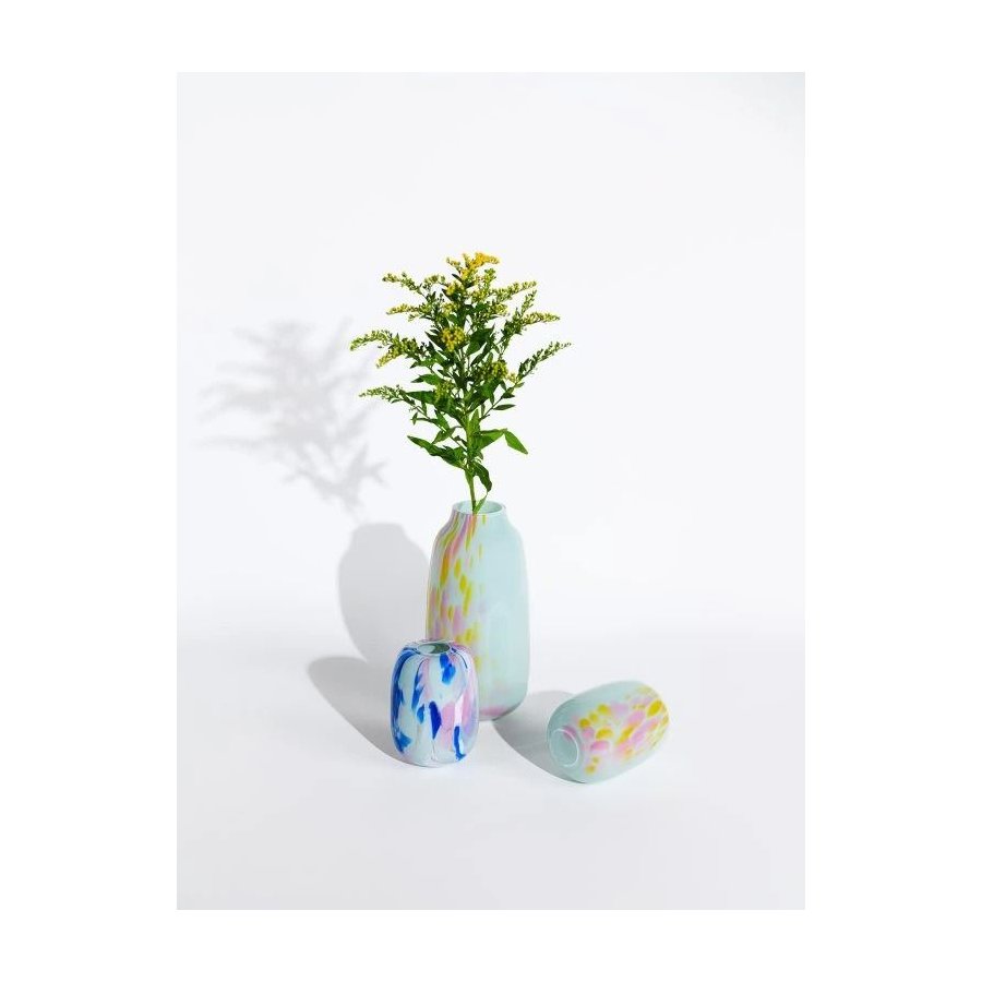 Anna von Lipa Meadows Vase H13,5 cm, Scandi Mint/Blue Rose