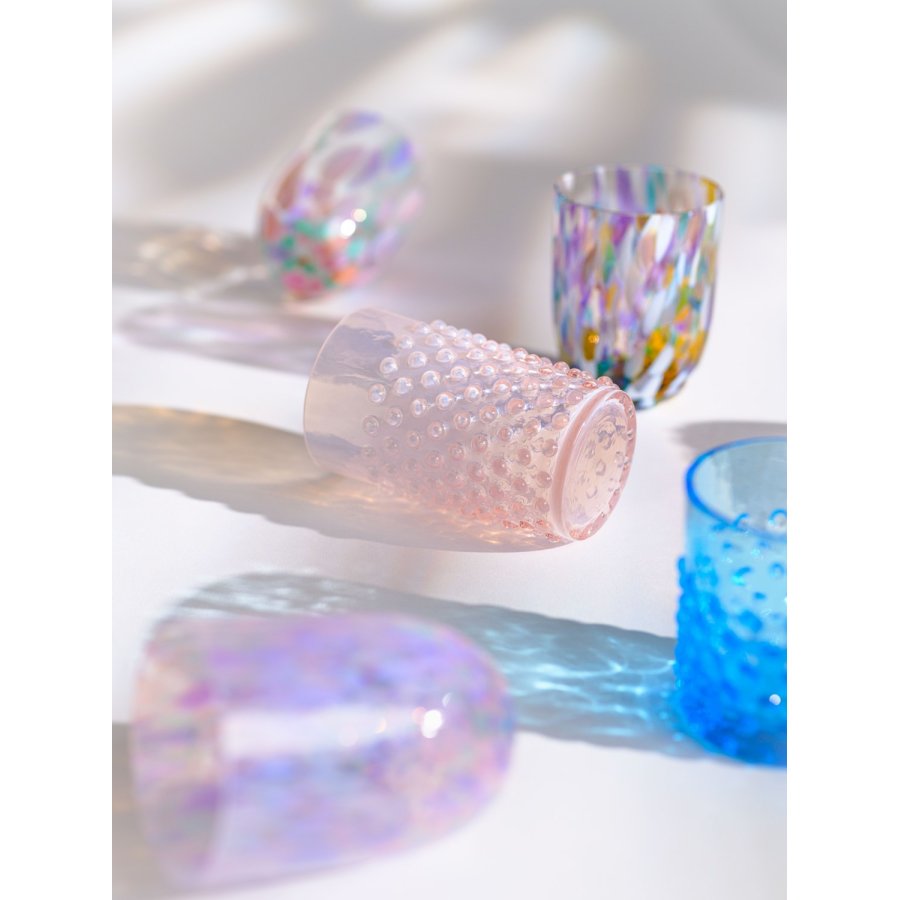 Anna von Lipa Opaline Hobnail Trinkglas 250 ml, Soft Rosa