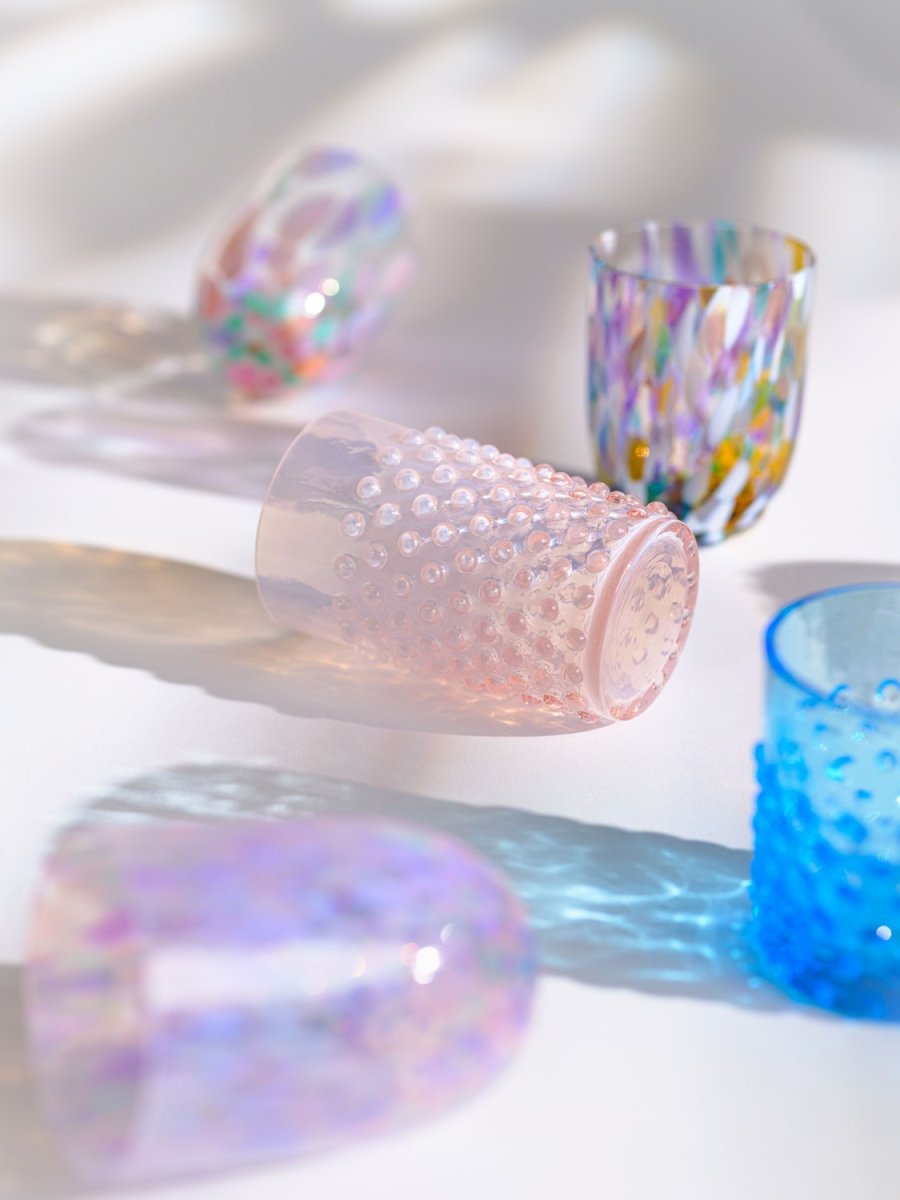 Anna von Lipa Opaline Hobnail Trinkglas 250 ml, Soft Rosa