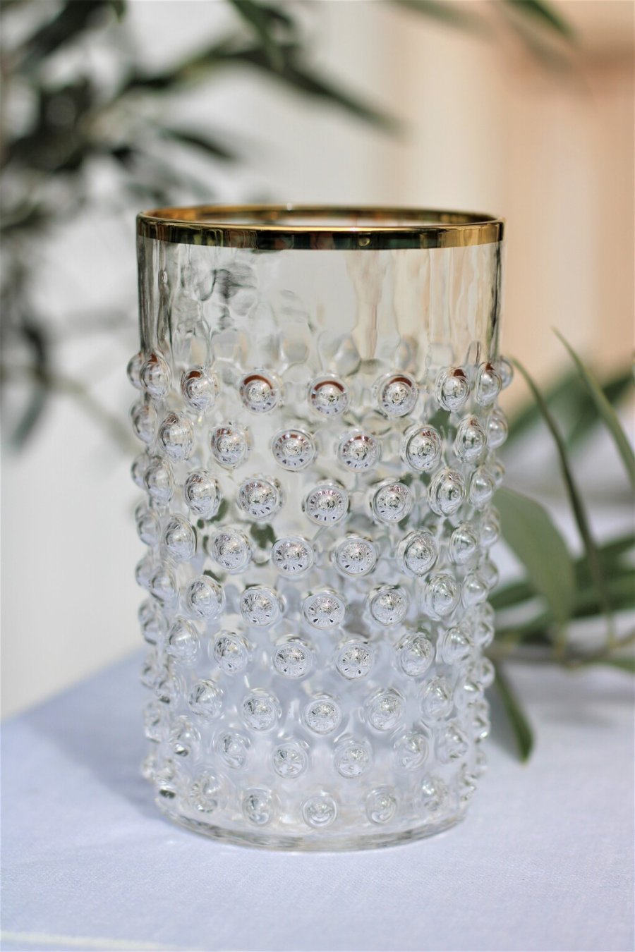 Anna von Lipa Hobnail Trinkglas 20 cl, Crystal/Gold