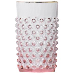 Anna von Lipa Hobnail Trinkglas 20 cl, Rosa/Gold