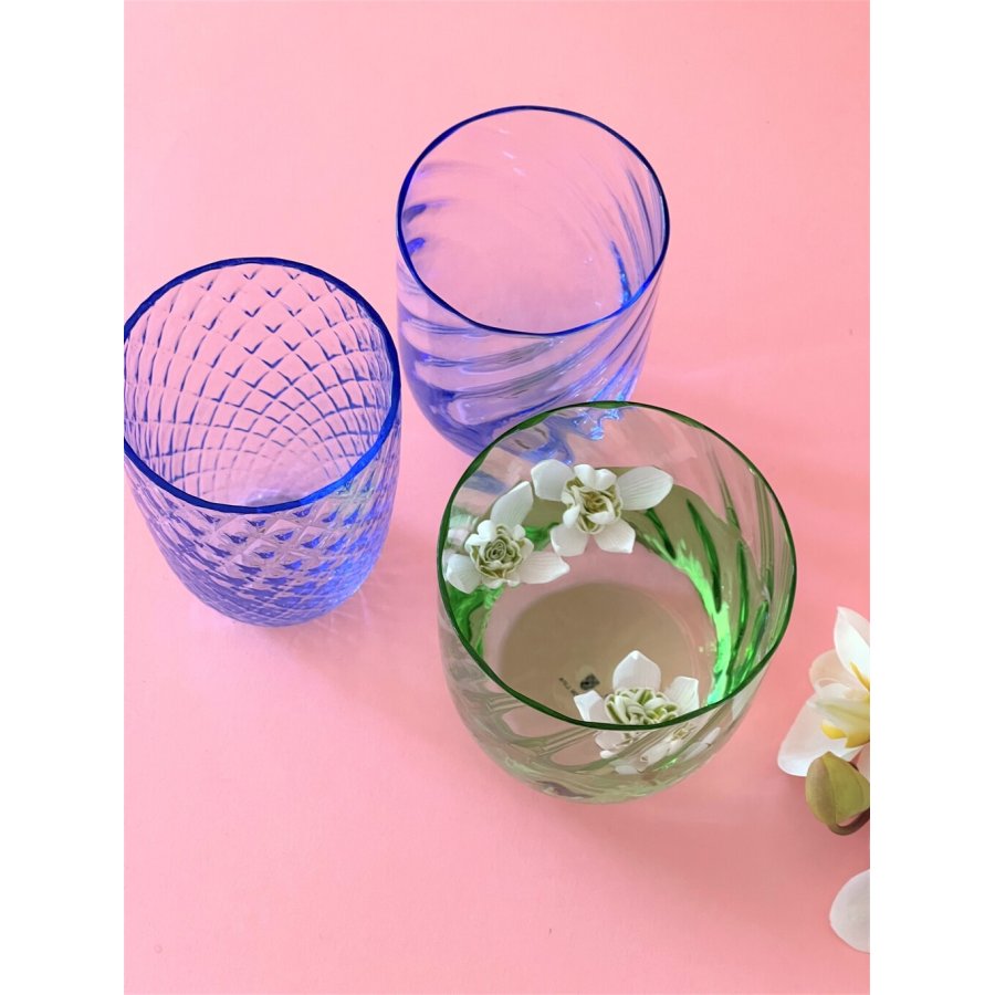 Anna von Lipa Harlequin Tumbler Trinkglas 25 cl, Light Blue