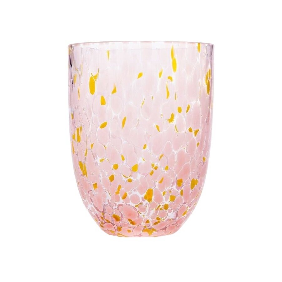 Anna von Lipa Konfetti Tumbler Trinkglas 25 cl, Rosa/Gelb