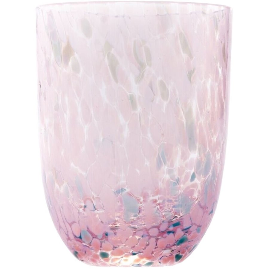 Anna von Lipa Confetti Tumbler Trinkglas 25 cl, Rosa/Türkis