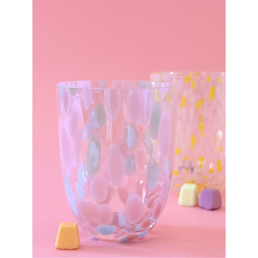 Anna von Lipa Big Confetti Tumbler Trinkglas 25 cl, Rosa/Light Blue