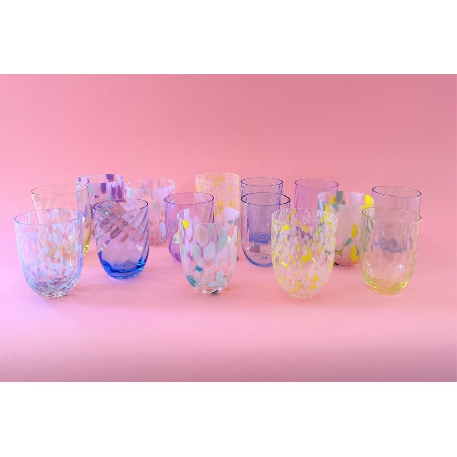 Anna von Lipa Big Confetti Tumbler Trinkglas 25 cl, Rosa/Gelb/Türkis/Blau/Grün