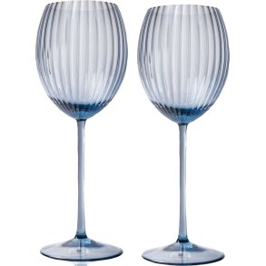 Anna von Lipa Lyon Hvidvinsglas 2 stk. 38 cl, Blue Smoke