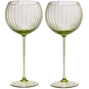 Anna von Lipa Lyon Rdvinsglas 2 stk. 58 cl, Olivegreen