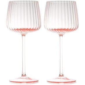 Anna von Lipa Ripple Hvidvinsglas 2 stk. 23 cl, Rosa