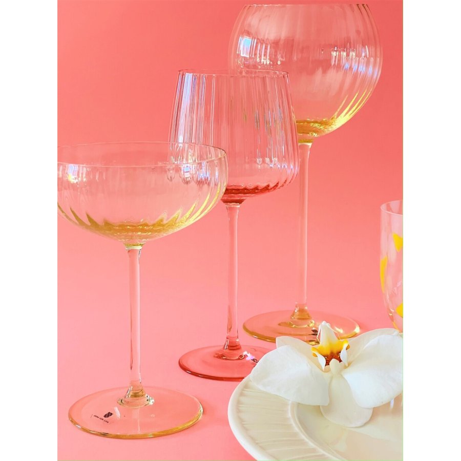 Anna von Lipa Ripple Weißweinglas 2er Set 23 cl, Rosa