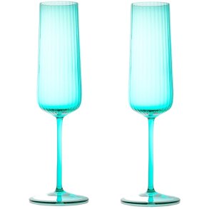 Anna von Lipa Ripple Sektglas 2er Set 20 cl, Turquoise