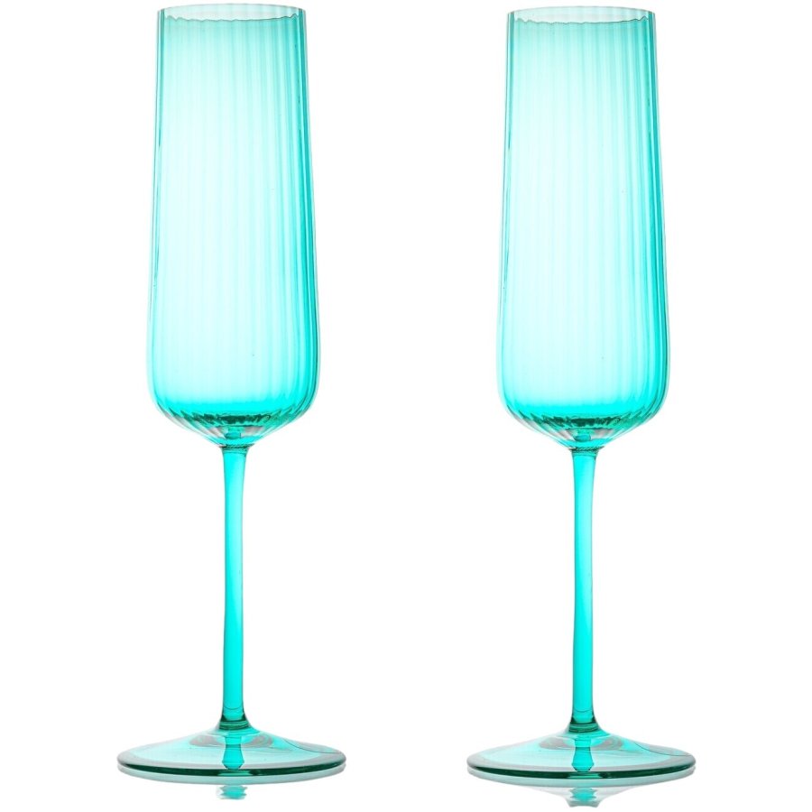 Anna von Lipa Ripple Sektglas 2er Set 20 cl, Türkis