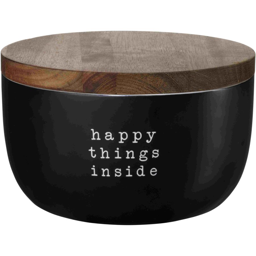 ASA Selection Hey! Happy Things Inside Opbevaringskrukke H9 cm, Mat Sort